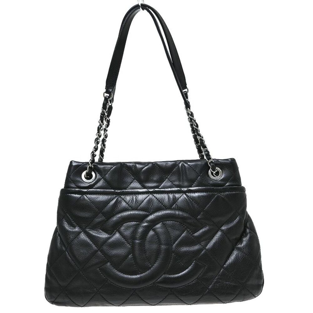 Chanel Timeless Cc Soft Quilted Caviar Black Leather Tote Bag Bag